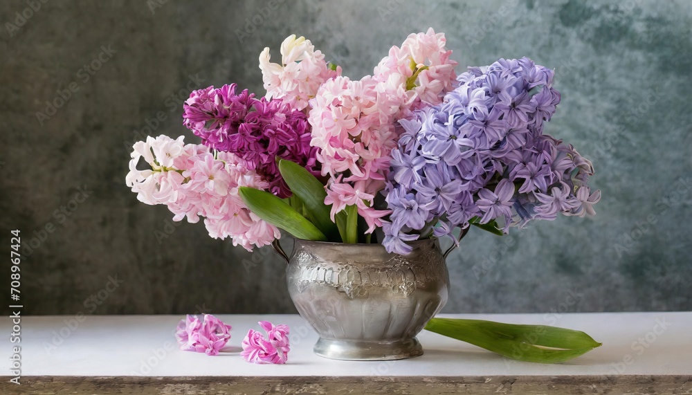 Lilac and pink hyacinths Lilac and pink hyacinths