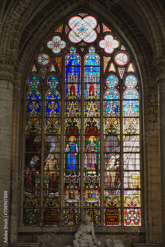 Divine Light: Majestic Stained Glass Window of Ghent Cathedral