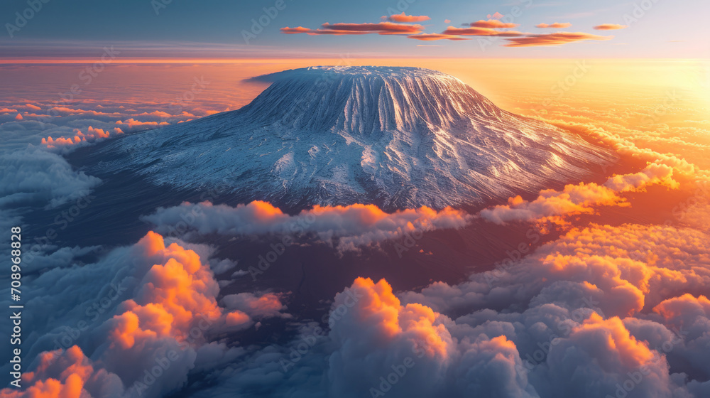 Kilimanjaro on african savannah