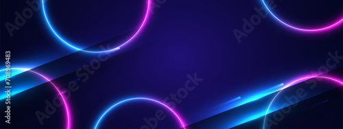 Abstract glowing neon lights background vector.	
