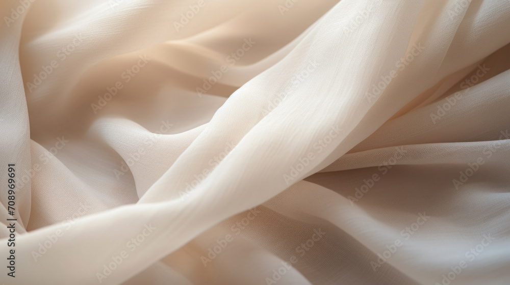 Soft, elegant waves of cream-colored fabric create a delicate and luxurious texture background. Soft, elegant waves of cream-colored fabric create a delicate and luxurious texture background.