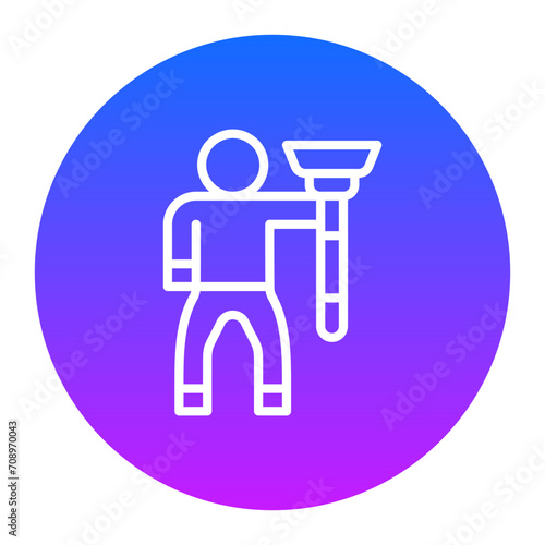 Man Holding Wiper Icon of Housekeeping iconset.