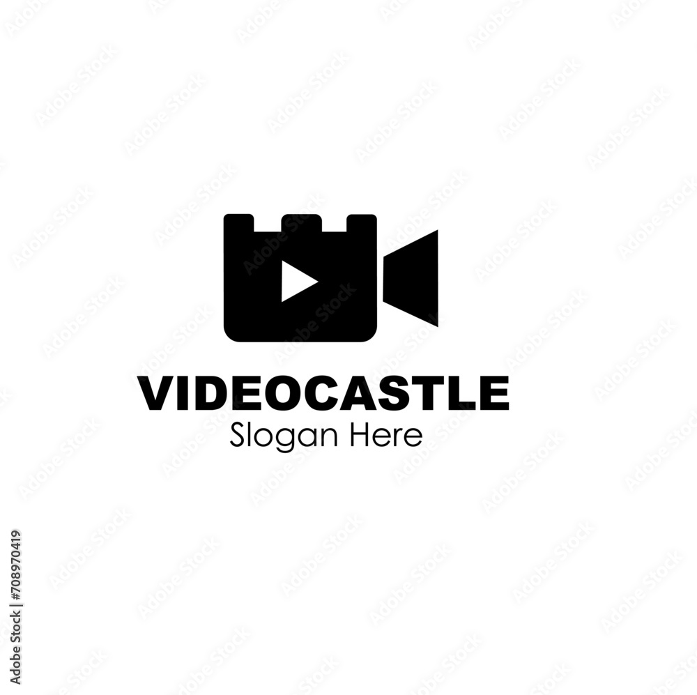 video castle logo design concept video castle logo design concept