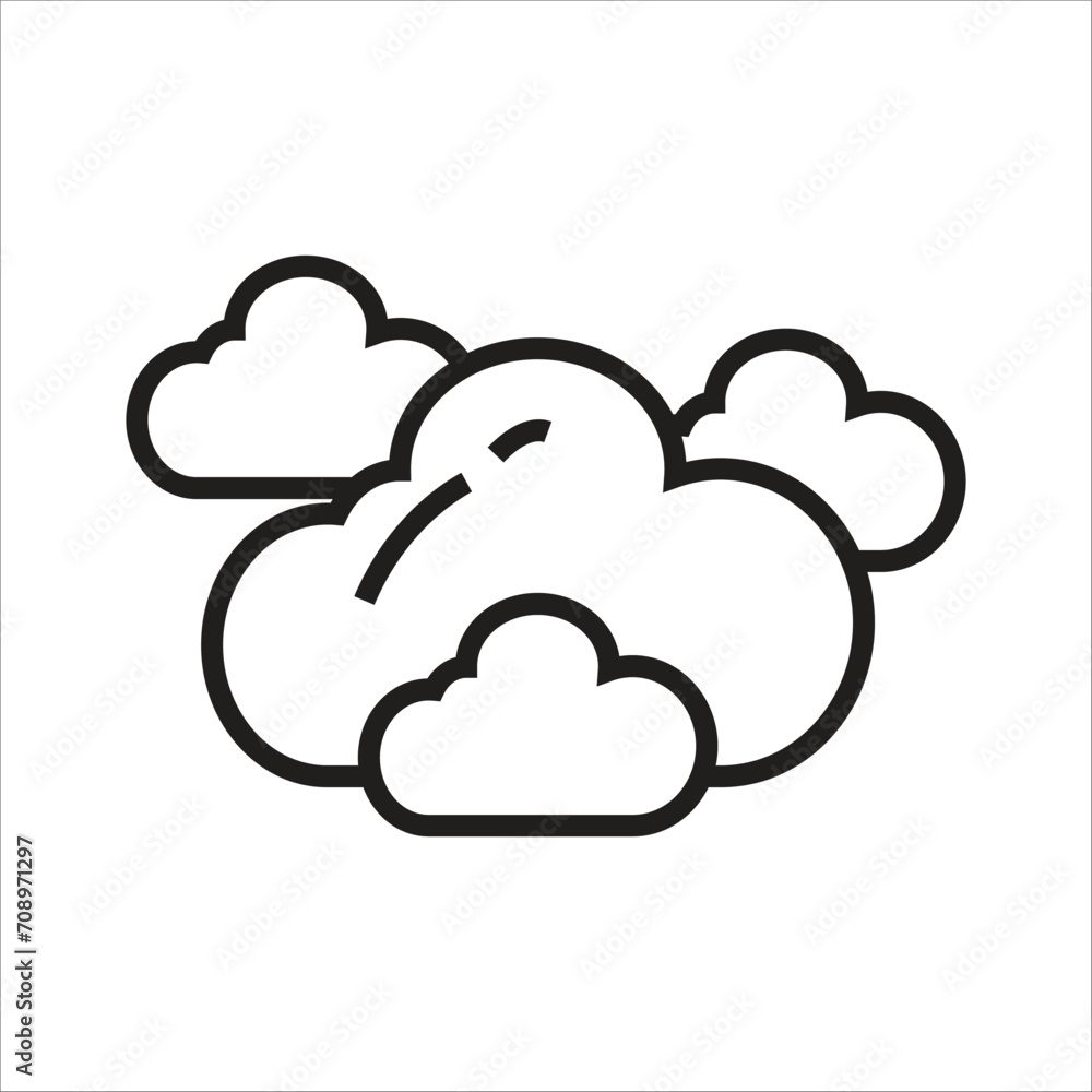 cloudy vector icon line template cloudy vector icon line template
