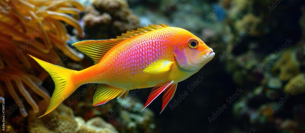 Lyretail Anthias Coralfish - scientifically named Pseudanthias squamipinnis. Lyretail Anthias Coralfish - scientifically named Pseudanthias squamipinnis.