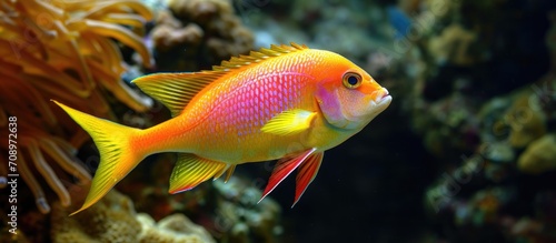 Lyretail Anthias Coralfish - scientifically named Pseudanthias squamipinnis.