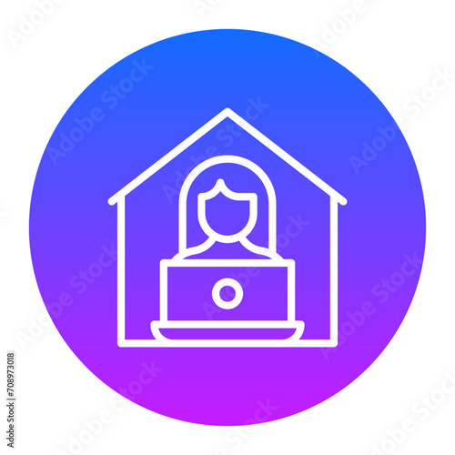 Women Working at Home Icon of Work from Home iconset.