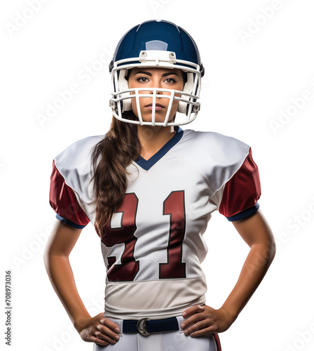 American football woman player professional portrait
