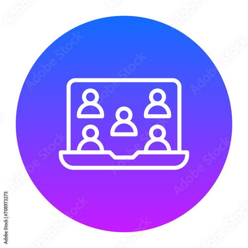 Meeting on Laptop Icon of Work from Home iconset.