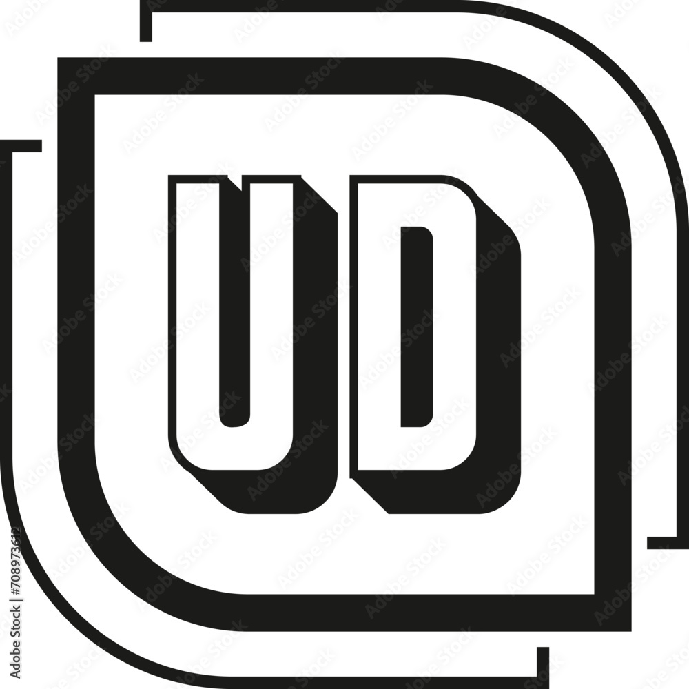 UD letter logo design on white background. UD logo. UD creative initials letter Monogram logo icon concept. UD letter design UD letter logo design on white background. UD logo. UD creative initials letter Monogram logo icon concept. UD letter design