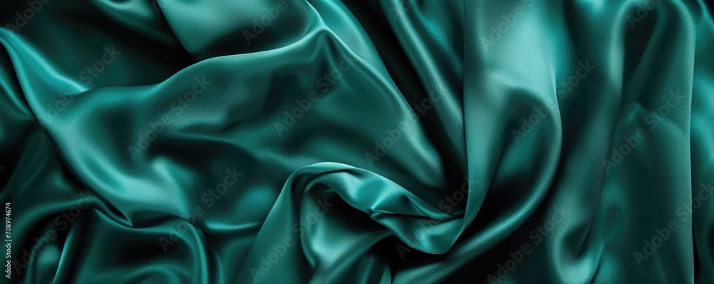 dark green Silk fabric texture background dark green Silk fabric texture background