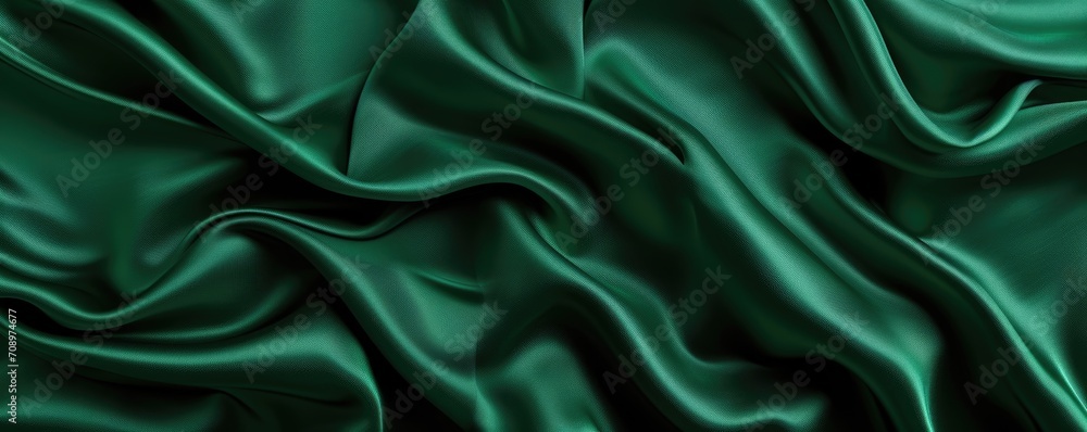 dark green Silk fabric texture background dark green Silk fabric texture background