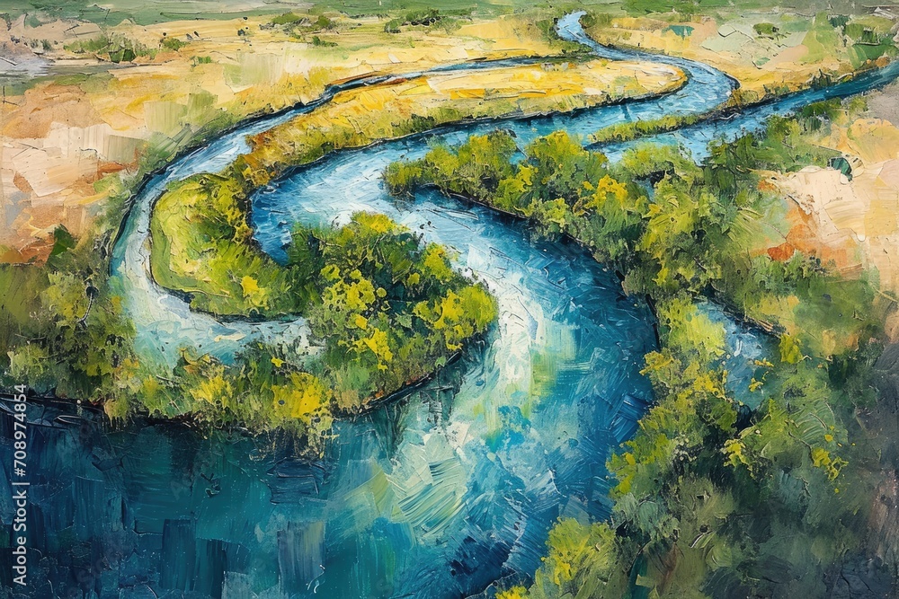 Vibrant Abstract River
