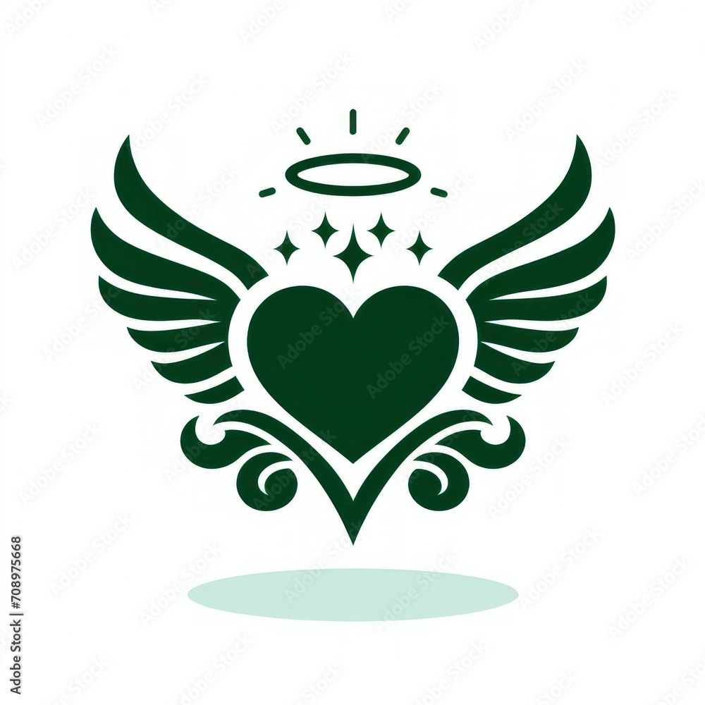 Fototapeta premium heart with wings