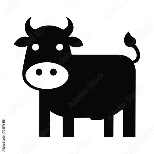 Cute Cow Vector Silhouette design for T.Shirt