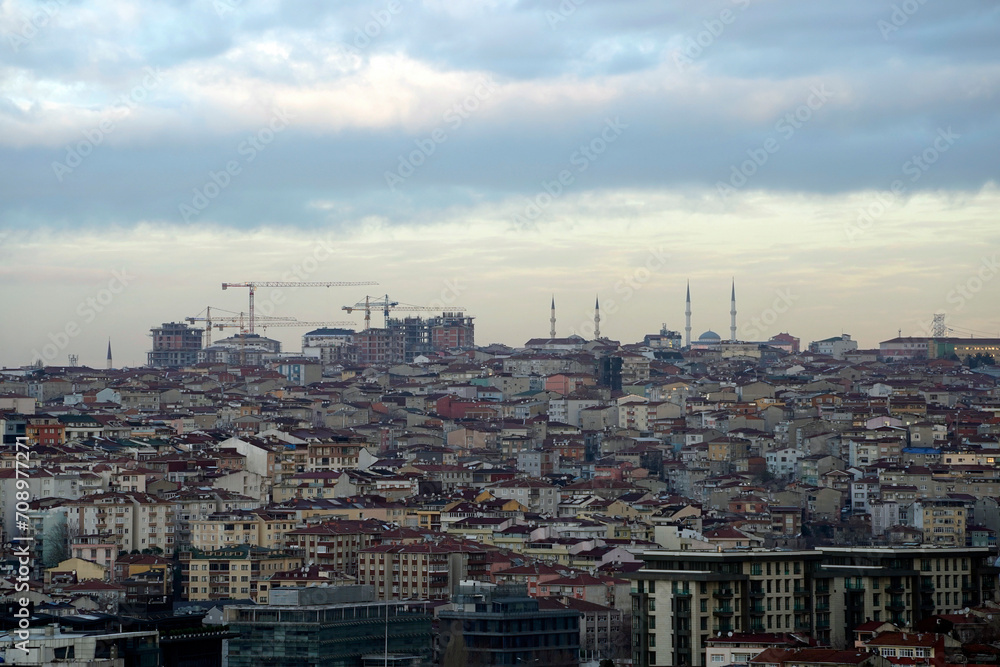 beyoglu district aerial view istanbul turkey