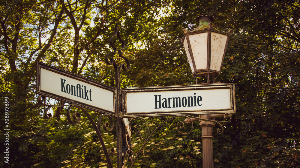 Signposts the direct way to harmony versus conflict