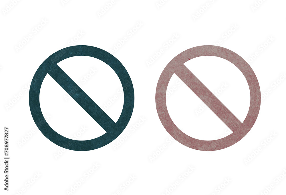Forbidden icon symbol red and green Forbidden icon symbol red and green