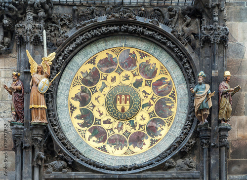 Medieval astronomical clock in Prague  Czech Republic
