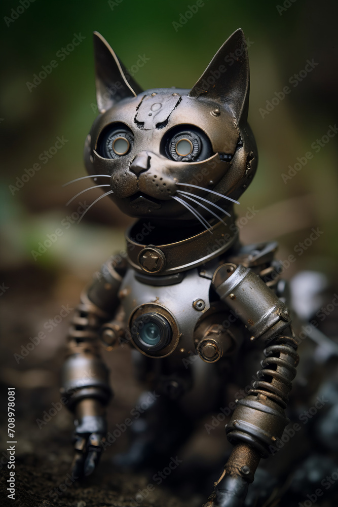 Gears Unveiled: Macro Shot of Diesel Punk Cat Robot - Generative AI Masterpiece Gears Unveiled: Macro Shot of Diesel Punk Cat Robot - Generative AI Masterpiece