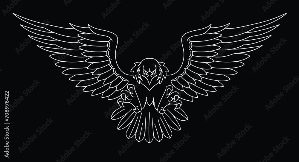 Obraz premium A flying Bird of Prey in illustrator