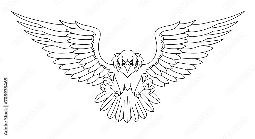 Obraz premium A flying Bird of Prey in illustrator