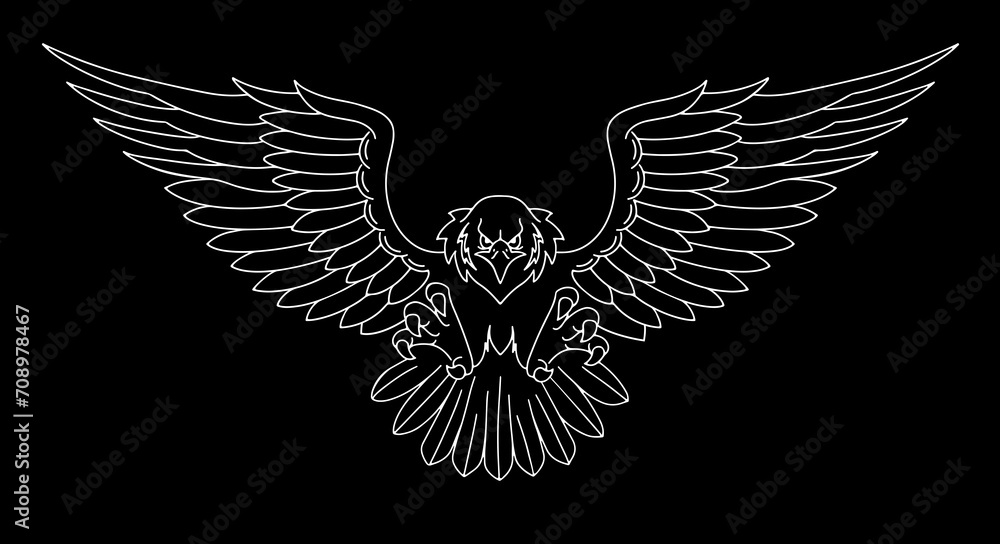 Obraz premium A flying Bird of Prey in illustrator
