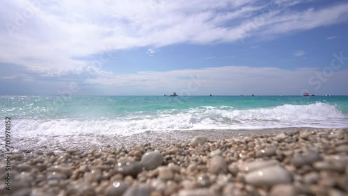 Dhermi panorama on Green Coast beach, Albania
