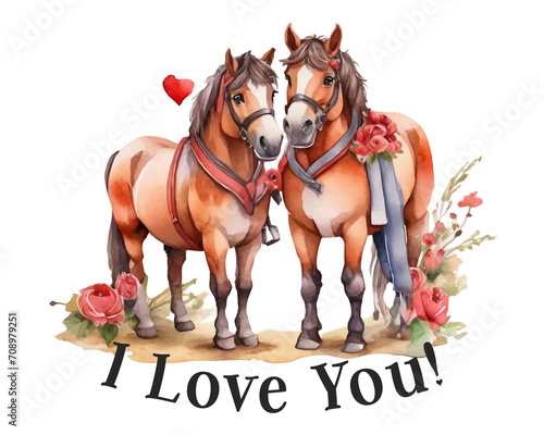 Couple horse valentine sublimation design