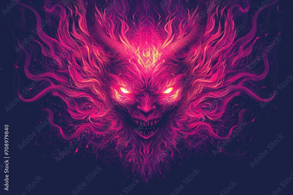 evil demon head on a dark background evil demon head on a dark background