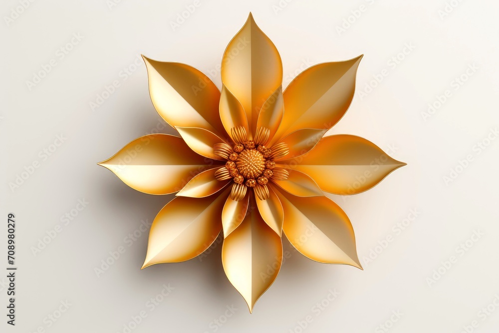 Close-up, 3d mockup of beautiful flower with minimal background - obrazy, fototapety, plakaty 