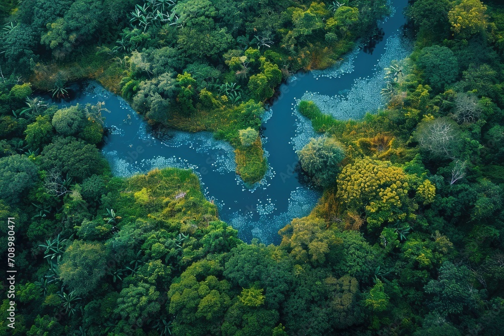 Serpentine Sanctuaries: A Whimsical Aerial Panorama
