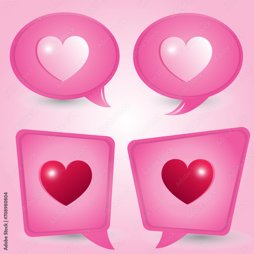 set of hearts. Set valentine’s vector.