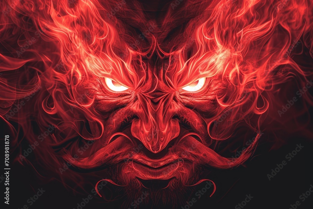 evil demon head on a dark background evil demon head on a dark background