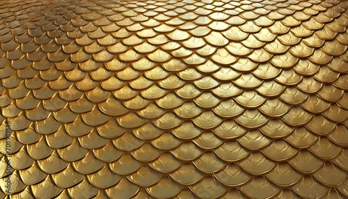 bbackground of the golden skin of a snake alligator dragon scale texture ai photo