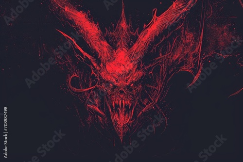 evil demon head on a dark background