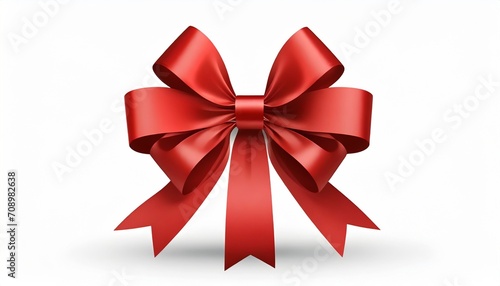 red gift bow with clipping path
