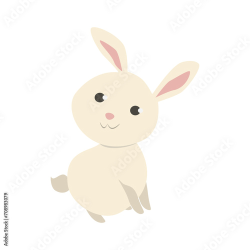 Cute bunny rabbit vector illustration © halene