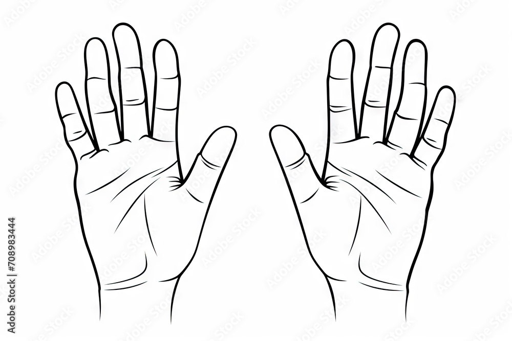 line drawing illustration of two hands on white line drawing illustration of two hands on white