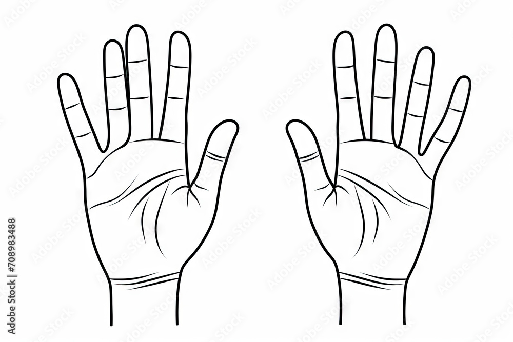 line drawing illustration of two hands on white line drawing illustration of two hands on white
