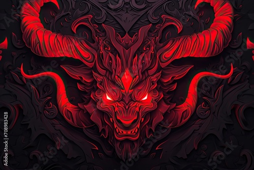 evil demon head on a dark background