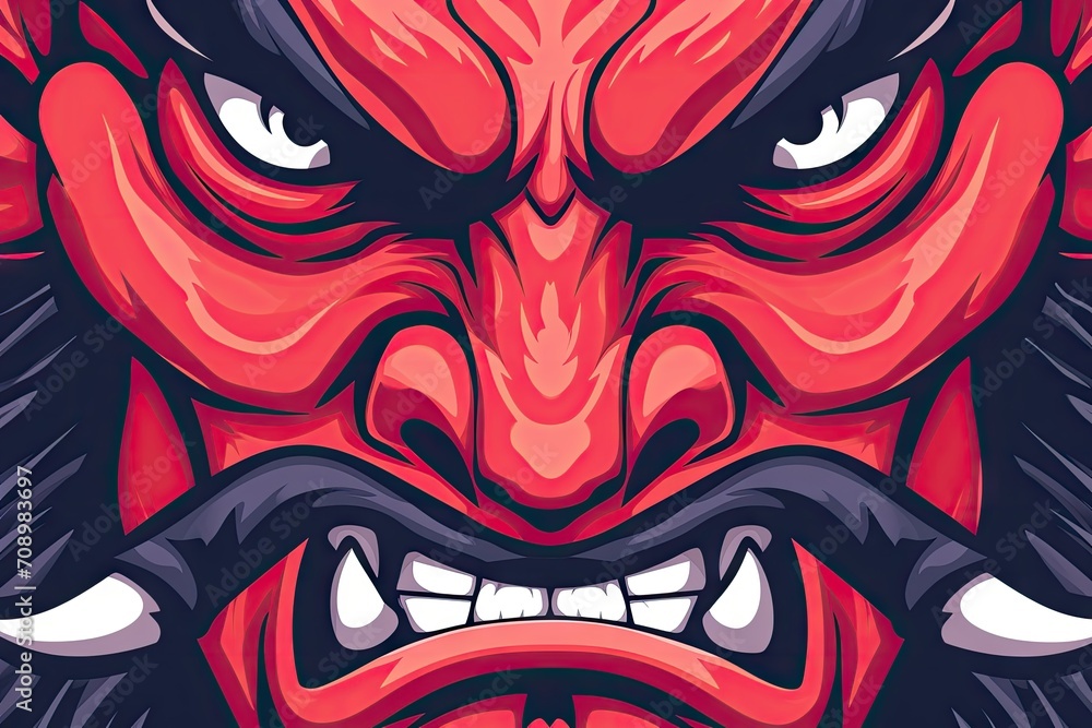 Fototapeta premium evil demon head on a dark background