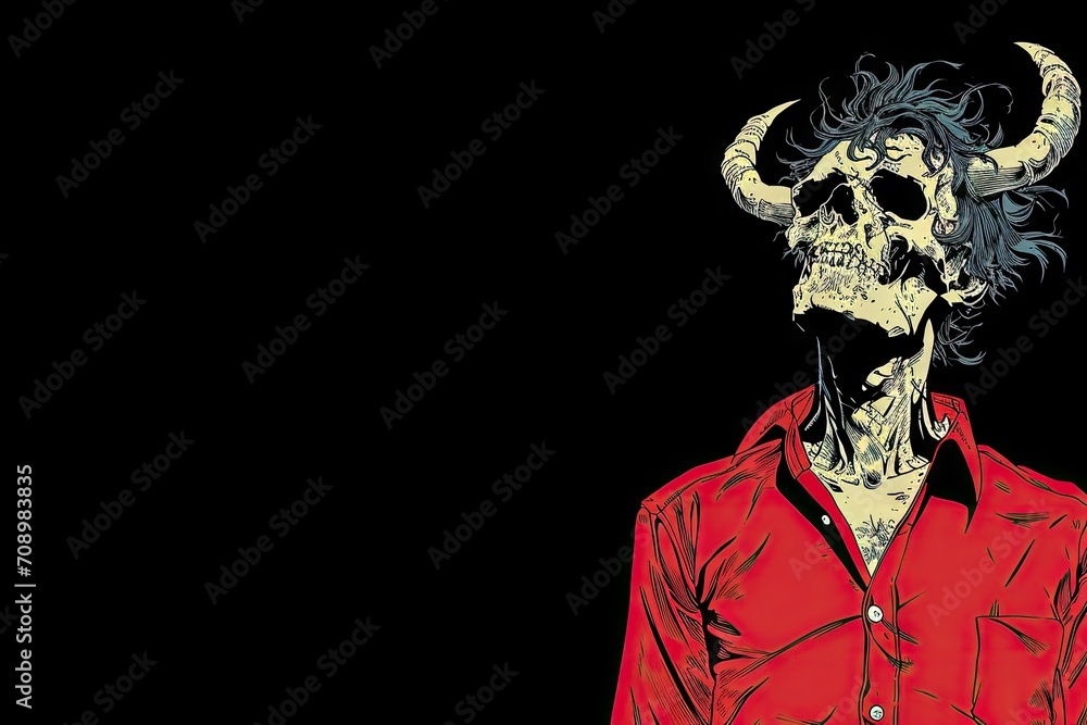 evil demon skull on a dark background evil demon skull on a dark background