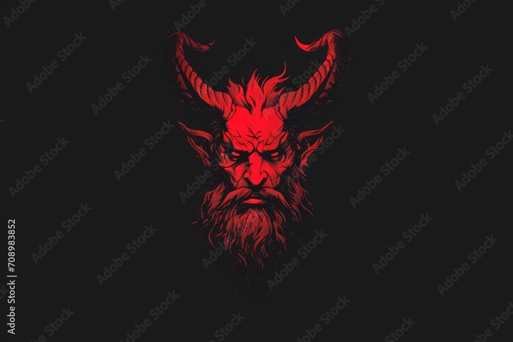evil demon head on a dark background evil demon head on a dark background