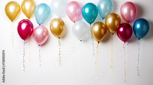A bunch of balloons with the words happy birthday. Suitable for birthday invitations  greeting cards  social media posts  and any celebratory design projects that require a festive and cheerful elemen