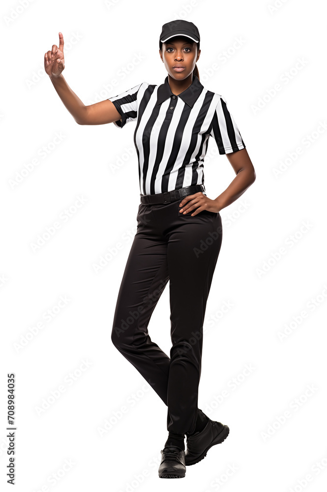 black american football woman referee official on isolated background black american football woman referee official on isolated background