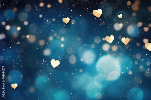 Starry Night of Hearts: A Dreamy Valentine's Day Celebration Background - Generative AI photo