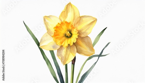 daffodil watercolor isolated on white background © Richard