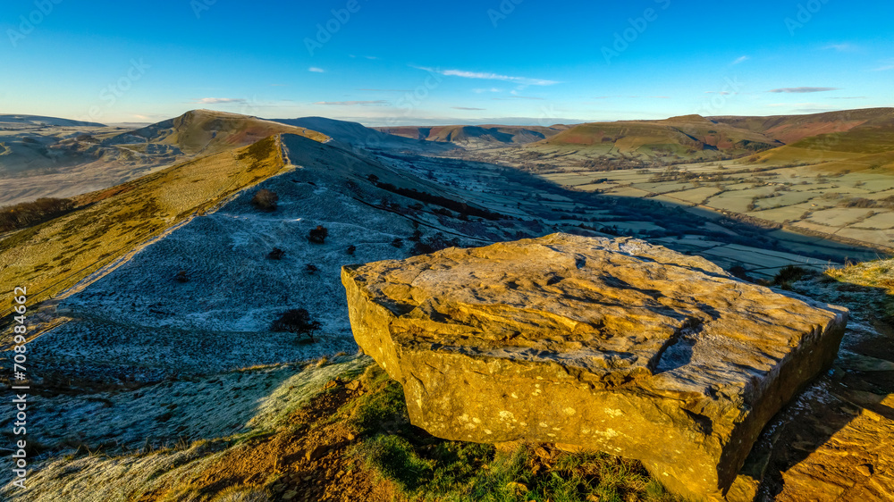 landscape with snow, Mam Tor,