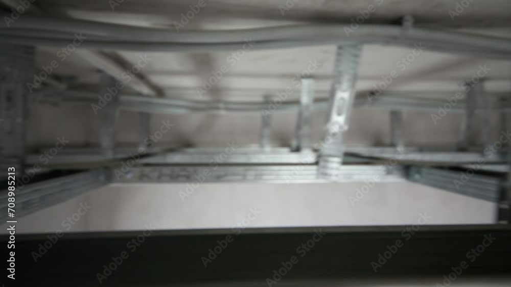 Frame made of metal profile for hung ceiling in new flat Frame made of metal profile for hung ceiling in new flat